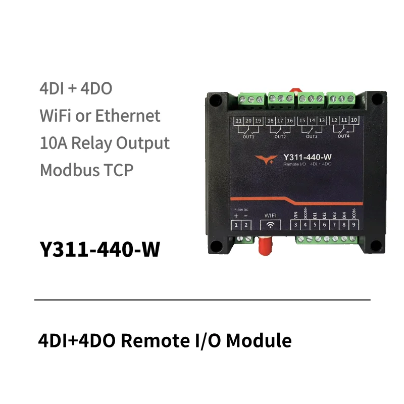 Y311-440 remote I/O module with digital inputs and relay outputs