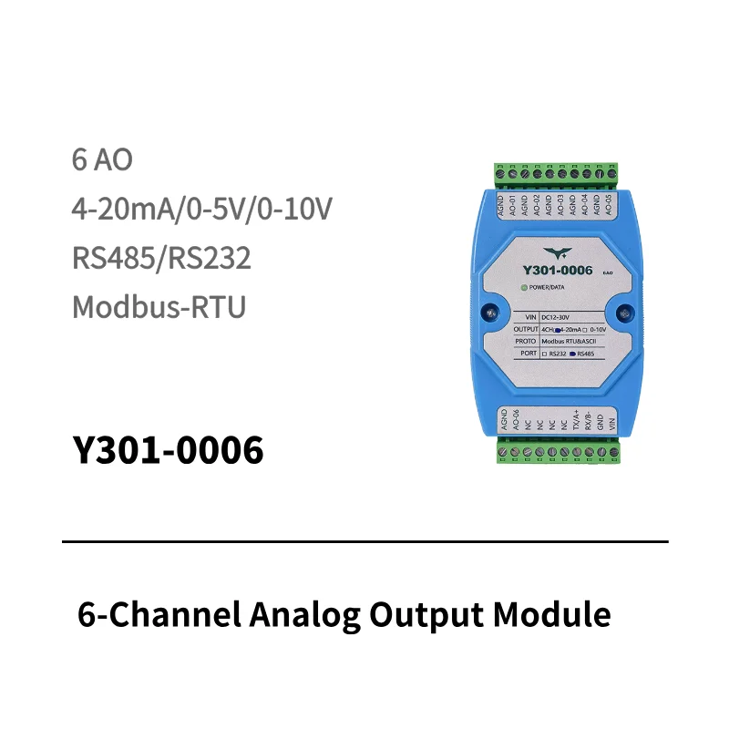 8-channel analog output module for industrial IoT automation