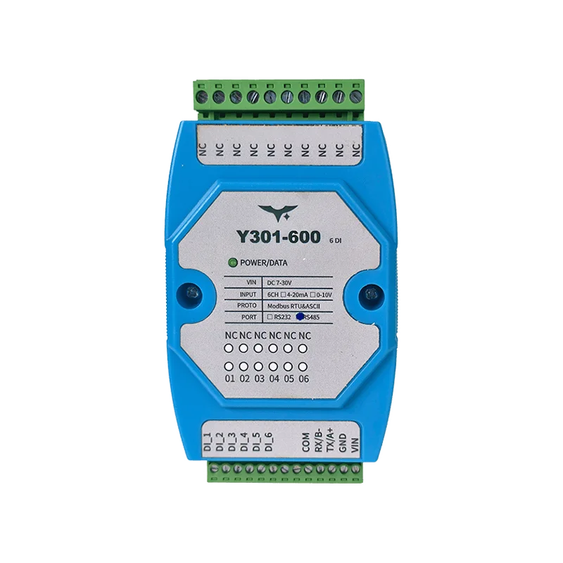 Y301-600 6-channel isolated digital input module for Modbus RTU