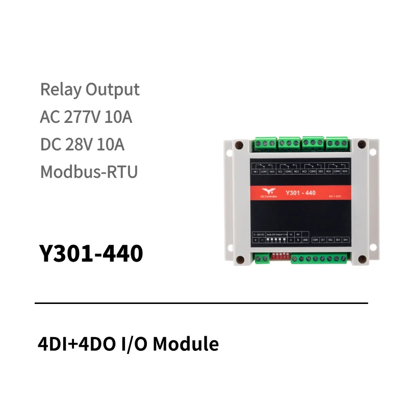 Y301-444 I/O module with 4DI, 4DO, and 4AI ports