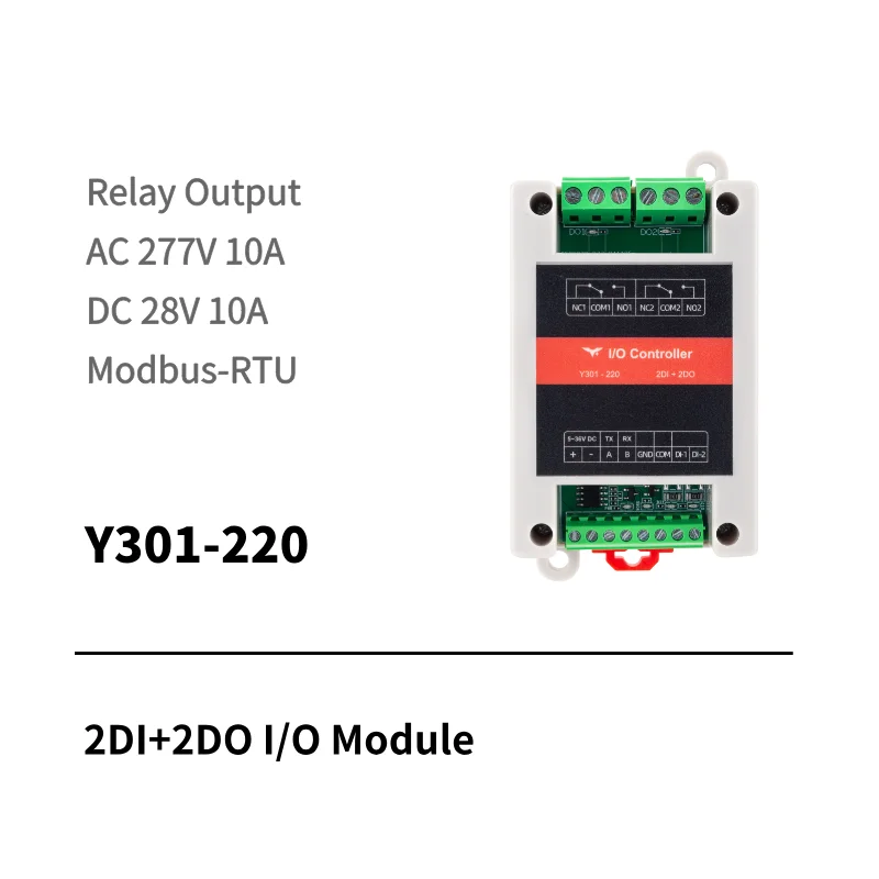 I/O module with 2 digital input & 2 digital output (relay output)